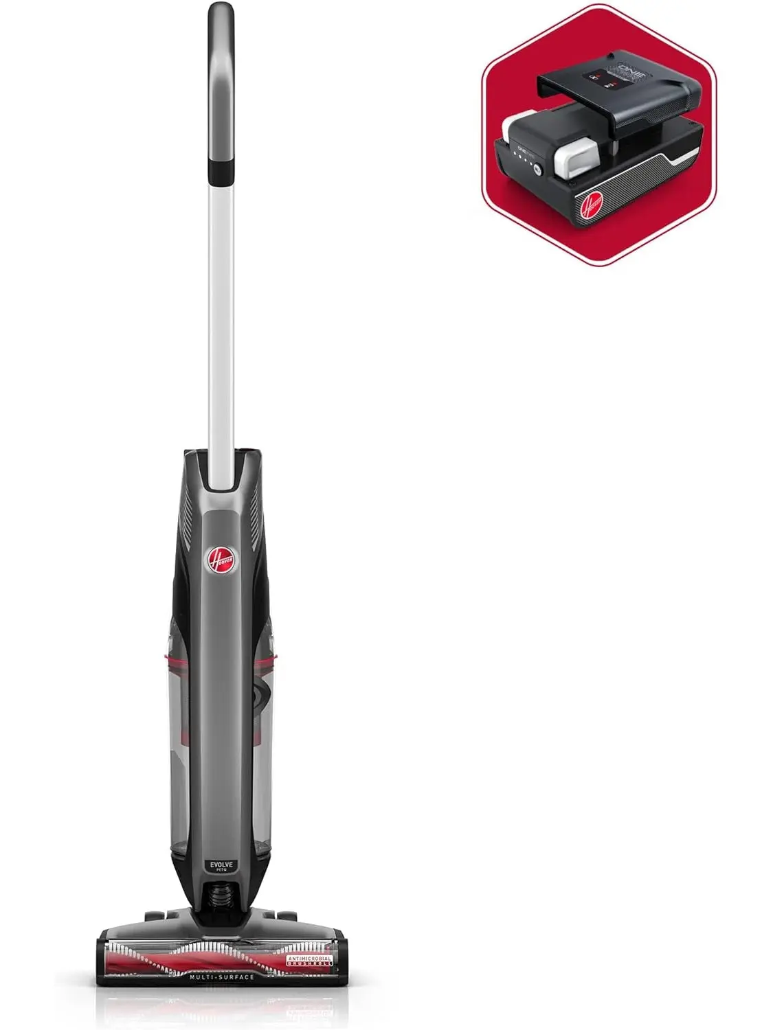 8EE7BEF3-8301-A111-960C-9CEABBED9299 Hoover ONEPWR Evolve Pet Cordless Small Upright Vacuum Cleaner, Lightweight Stick Vac, For Carpet and Hard Floor, BH53422V, Black - Image 1